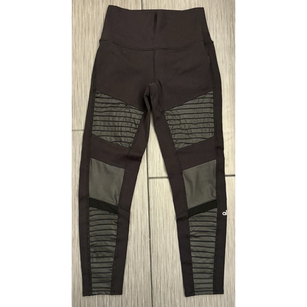 Alo Yoga High Waist Moto Leggings Size Small Black Activewear